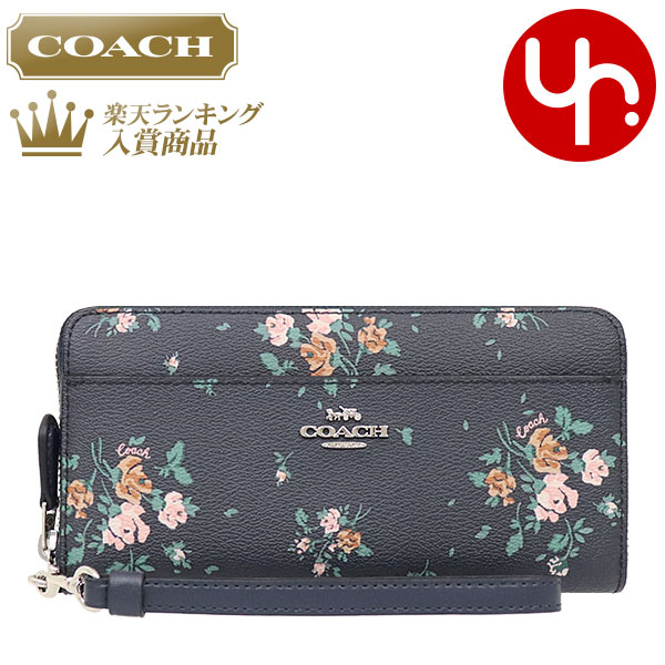 コーチ COACH 財布 長財布 F89966 ミッドナイトマルチ 特別送料無料 ローズ ブーケ プリント PVC レザー アコーディオン ジップ ウォレット （ストラップ付き） アウトレットレディース ブランド 通販