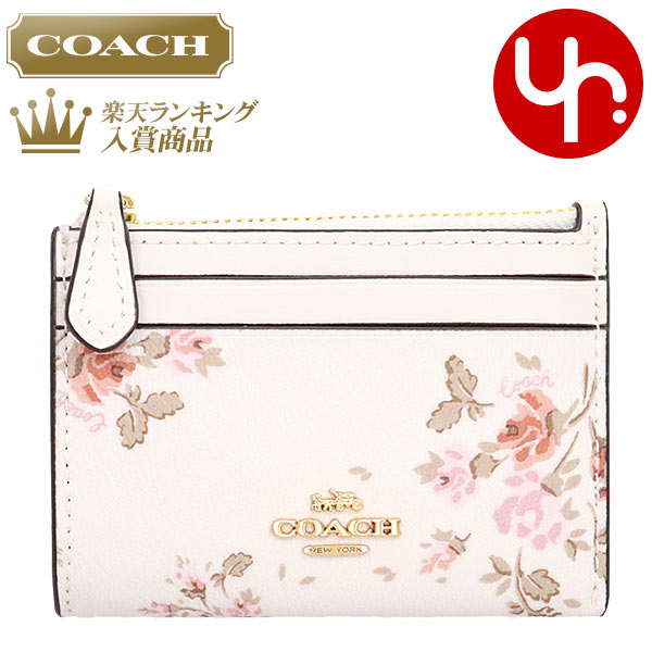 コーチ COACH 財布 コインケース F91788 チョークマルチ 特別送料無料 ローズ ブーケ プリント PVC レザー ミニ ID キーリング スキニー アウトレットレディース ブランド 通販