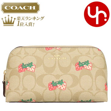 【24時間限定ポイント10倍】コーチ COACH 小物 ポーチ F93613 ライトカーキマルチ 特別送料無料 シグネチャー ストロベリー プリント コスメティック ケース 17 アウトレット品レディース ブランド 通販 2020 父の日 ギフト あす楽