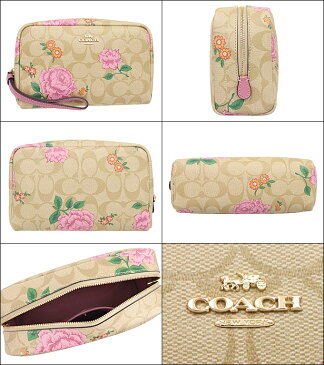 【24時間限定ポイント10倍】コーチ COACH 小物 ポーチ F02496 ライトカーキマルチ 特別送料無料 シグネチャー プレーリー ローズ プリント ボクシー コスメティック ケース 20 アウトレット品レディース ブランド 通販 2020 父の日 ギフト あす楽