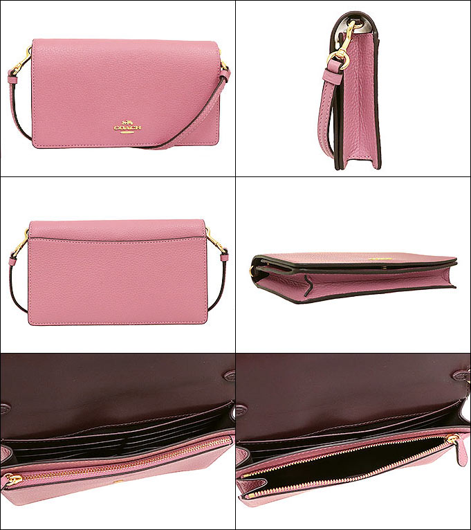 【6時間限定ポイント10倍】コーチCOACHバッグショルダーバッグF030373037ローズ特別送料無料ペブルドレザーアンナフォルドオーバークラッチクロスボディーアウトレットレディースブランド通販斜めがけ2021母の日
