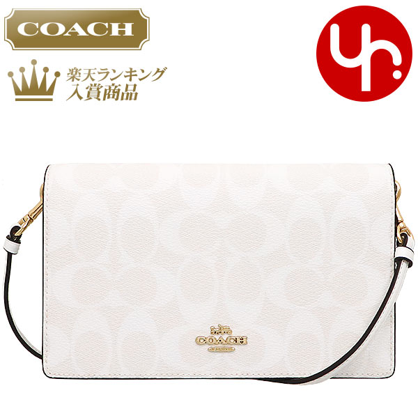 コーチ 財布（レディース） 【48時間限定ポイント2倍】コーチ COACH バッグ ショルダーバッグ F03036 3036 チョーク×グレイシャーホワイト 特別送料無料 ラグジュアリー シグネチャー PVC レザー アンナ フォルドオーバー クラッチ クロスボディー アウトレットレディース ブランド 通販 斜めがけ