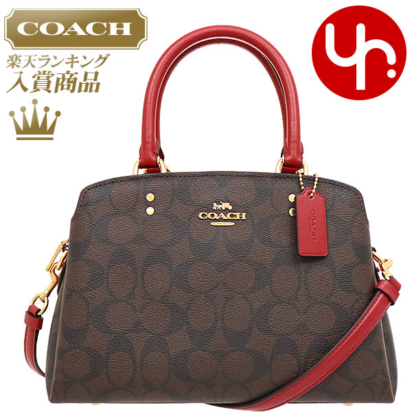 ハンドバッグ 【ポイント2倍 6/4 21時-6/6 0時迄】コーチ COACH バッグ ハンドバッグ F91494 91494 ブラウン×1941レッド 特別送料無料 ラグジュアリー シグネチャー ミニ リリー キャリーオール アウトレットレディース ブランド 通販 斜めがけ タイムセール