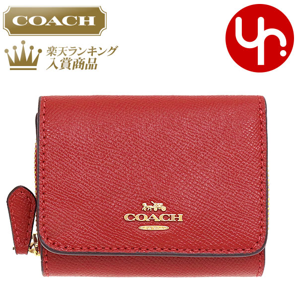 【50間限定ポイント10倍】コーチ COACH 財布 三つ折り財布 F37968 37968 1941レッド 特別送料無料 ラグジュアリー クロスグレーン レザー スモール トライフォールド ウォレット アウトレットレディース ブランド 通販 2022 クリスマス