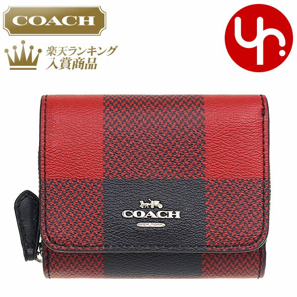 コーチ COACH 財布 三つ折り財布 FC1916 C1916 ブラック×1941レッドマルチ 特別送料無料 バッファロー プラッド チェック プリント スモール トライフォールド ウォレット アウトレットレディース ブランド 通販のサムネイル
