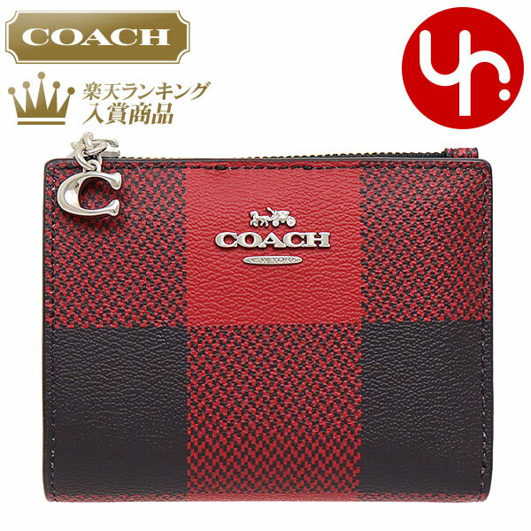 コーチ COACH 財布 二つ折り財布 FC1884 C1884 ブラック×1941レッドマルチ 特別送料無料 バッファロー プラッド チェック プリント C チャーム スナップ カード ケース ウォレット アウトレットレディース ブランド 通販のサムネイル