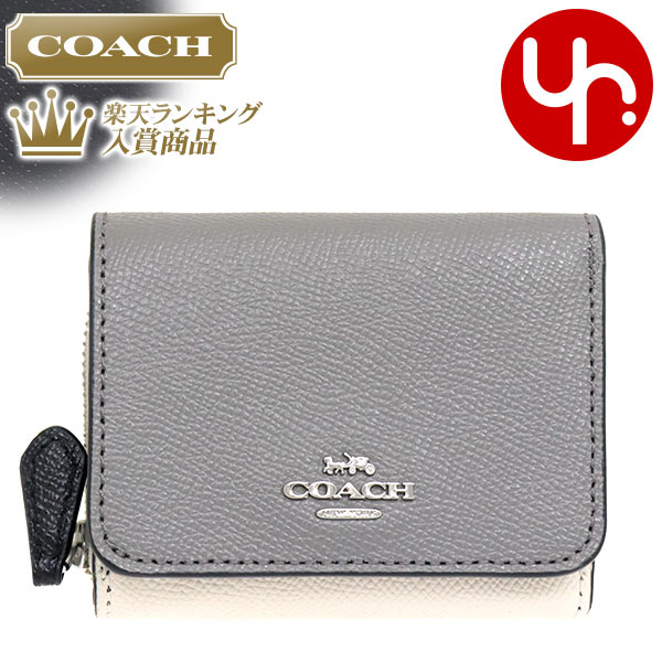 コーチ COACH 財布 三つ折り財布 F02923 2923 ヘザーグレーマルチ 特別送料無料 ラグジュアリー カラーブロック クロスグレーン レザー スモール トライフォールド ウォレット アウトレットレディース ブランド 通販のサムネイル