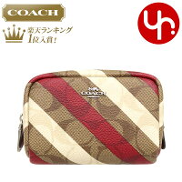 コーチ COACH 小物 ポーチ FC1389 C1389 カーキマルチ 特別送料無料 シグネチャー ダイアゴナル ストライプ プリント ミニ ボクシー コスメティック ケース アウトレットレディース ブランド 通販 2021 母の日