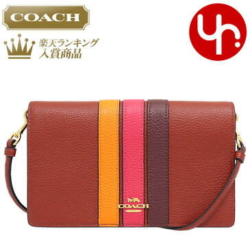 コーチ COACH バッグ ショルダーバッグ F02632 2632 テラコッタ×エレクトリックピンクマルチ 特別送料無料 ヴァーシティ ストライプ ペプルド レザー アンナ フォルドオーバー クラッチ クロスボディー アウトレットレディース ブランド 通販 2021SS 父の日