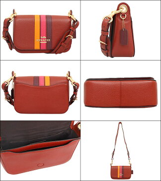 コーチ COACH バッグ ショルダーバッグ F02511 2511 テラコッタ×エレクトリックピンクマルチ 特別送料無料 ヴァーシティ ストライプ ペブルド レザー スモール ジェス メッセンジャー アウトレット品レディース ブランド 通販 斜めがけ 2021SS 父の日