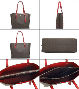 コーチ COACH バッグ トートバッグ F01665 1665 ブラウン×1941レッド 特別送料無料 ラグジュアリー シグネチャー PVC レザー モリー トート アウトレット品レディース ブランド 通販 通勤 2021SS ホワイトデー 母の日