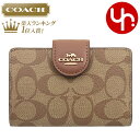 コーチ 財布（レディース） 【24時間限定ポイント2倍】コーチ COACH 財布 二つ折り財布 FC0082 C0082 カーキ×サドル2 特別送料無料 ラグジュアリー シグネチャー PVC レザー ミディアム コーナー ジップ ウォレット アウトレットレディース ブランド 通販 L型