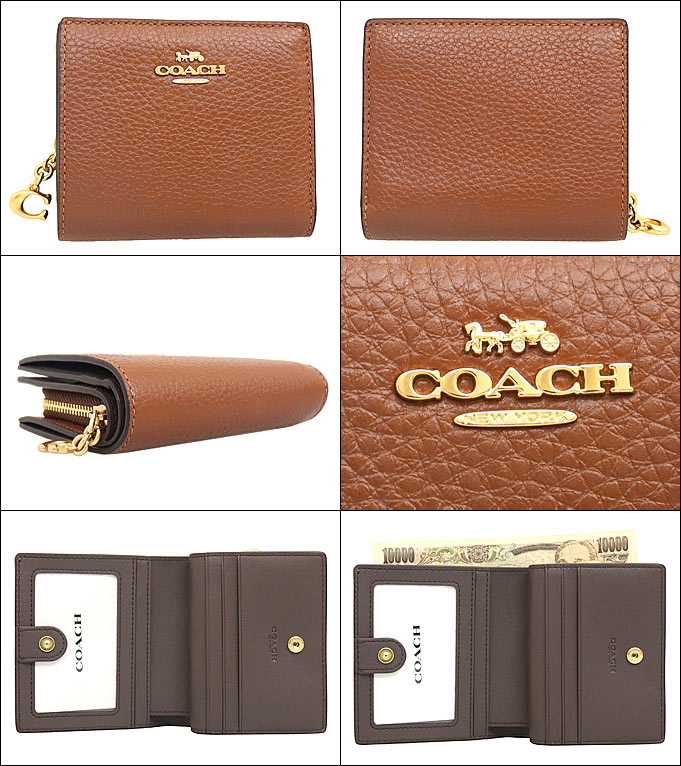 【15時間限定ポイント10倍】コーチ COACH 財布 二つ折り財布 FC2862 C2862 レッドウッド 特別送料無料 ラグジュアリー ペブルド レザー C チャーム スナップ ラウンド ジップ ウォレット アウトレットレディース ブランド 通販 2021SS