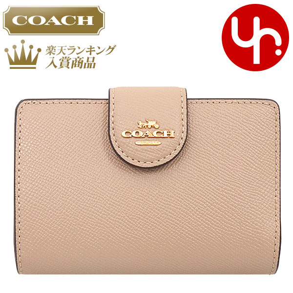 コーチ COACH 財布 二つ折り財布 F06390 6390 トープ 特別送料無料 ラグジュアリー クロスグレーン レザー ミディアム コーナー ジップ ウォレット アウトレットレディース ブランド 通販 L型