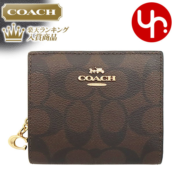 コーチ 二つ折り財布 レディース 【72時間限定ポイント2倍】コーチ COACH 財布 二つ折り財布 FC3309 C3309 ブラウン×ブラック 特別送料無料 ラグジュアリー シグネチャー PVC レザー C チャーム スナップ ラウンド ジップ ウォレット アウトレット品レディース ブランド 通販