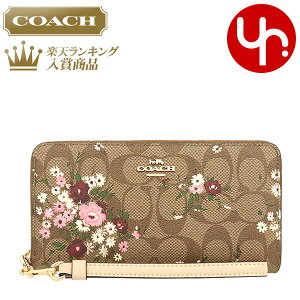 【24時間限定ポイント10倍】コーチ COACH 財布 長財布 FC4456 C4456 カーキマルチ 特別送料無料 ラグジュアリー シグネチャー エバーグリーン フローラル プリント ロング ジップ アラウンド （ストラップ付き） アウトレット品レディース ブランド 2021SS タイムセール