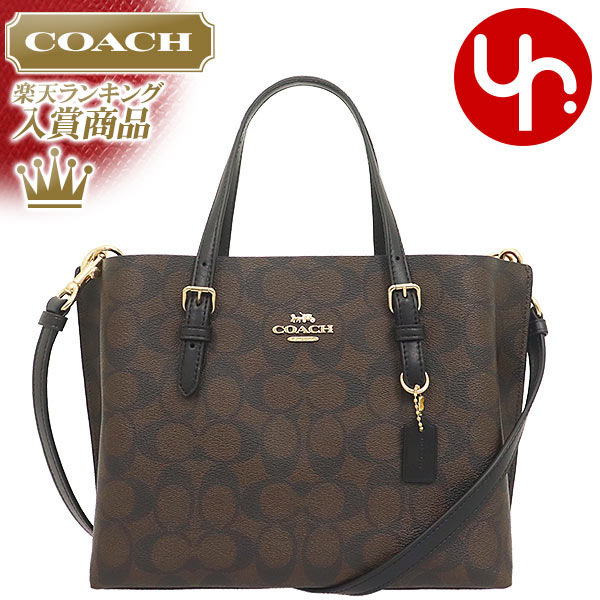 トライベッカ 【ポイント2倍 6/4 21時-6/6 0時迄】コーチ COACH バッグ トートバッグ FC4250 C4250 ブラウン×ブラック 特別送料無料 ラグジュアリー シグネチャー PVC レザー モリー トート 25 アウトレット品レディース ブランド 通販 斜めがけ