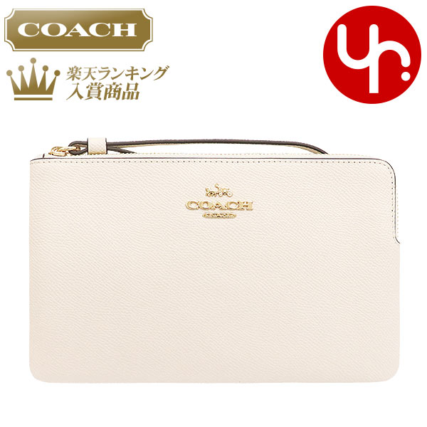 アクセサリーポーチ 【78時間限定ポイント2倍】コーチ COACH 小物 ポーチ F03888 3888 チョーク 特別送料無料 ラグジュアリー クロスグレーン レザー ラージ コーナー ジップ リストレット アウトレット品レディース ブランド 通販