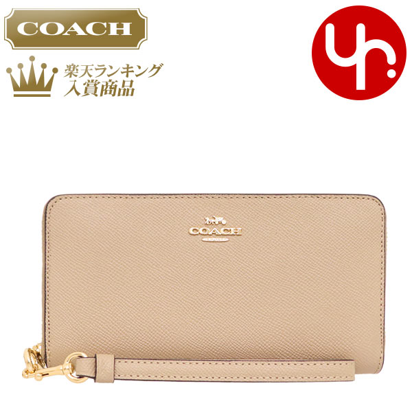 コーチ 財布（レディース） 【72時間限定ポイント2倍】コーチ COACH 財布 長財布 FC3441 C3441 トープ 特別送料無料 ラグジュアリー クロスグレーン レザー ロング ジップ アラウンド ウォレット （ストラップ付き） アウトレット品レディース ブランド 通販