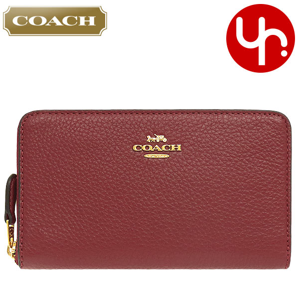 【14時間限定ポイント10倍】コーチ COACH 財布 二つ折り財布 FC4124 C4124 チェリー 特別送料無料 ラグジュアリー ペブルド レザー ミディアム ジップ アラウンド アウトレット品レディース ブランド 通販 2021AW