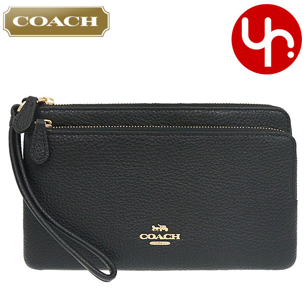 コーチ 長財布 レディース コーチ COACH 財布 長財布 FC5610 C5610 ブラック 特別送料無料 コーチ ラグジュアリー ペブルド レザー ダブル ジップ ウォレット アウトレット品レディース ブランド 通販 薄型 L型