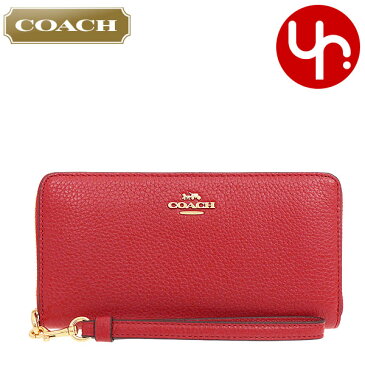 【28時間限定ポイント10倍】コーチ COACH 財布 長財布 FC4451 C4451 トゥルーレッド 特別送料無料 ラグジュアリー ペブルド レザー ロング ジップ アラウンド ウォレット （ストラップ付き） アウトレット品レディース ブランド 通販 2022SS