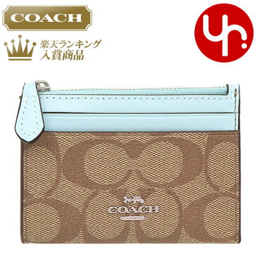 【10時間限定ポイント10倍】コーチ COACH 財布 コインケース F88208 88208 カーキ×パウダーブルー 特別送料無料 ラグジュアリー シグネチャー ミニ ID キーリング スキニー 2 アウトレット品レディース ブランド 通販 薄型 2022SS