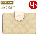 コーチ 二つ折り財布 レディース コーチ COACH 財布 二つ折り財布 FC0082 C0082 ライトカーキ×チョーク 特別送料無料 ラグジュアリー シグネチャー PVC レザー ミディアム コーナー ジップ ウォレット アウトレット品レディース ブランド 通販 L型 2022SS