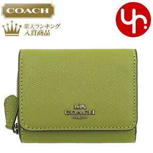 コーチ COACH 財布 三つ折り財布 F37968 37968 オリーブグリーン 特別送料無料 ラグジュアリー クロスグレーン レザー スモール トライフォールド ウォレット アウトレット品レディース ブランド 通販 2022AW クリスマス