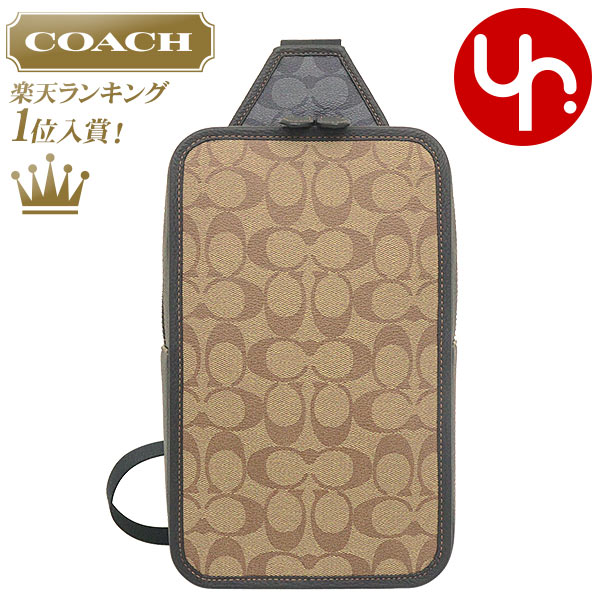 ショルダーバッグ 【48時間限定ポイント2倍】コーチ COACH バッグ ショルダーバッグ FC9865 C9865 カーキ×チャコール 特別送料無料 サリバン ブロックド シグネチャー PVC レザー スリング パック ボディー バッグ アウトレット品メンズ レディース ブランド 通販 斜めがけ