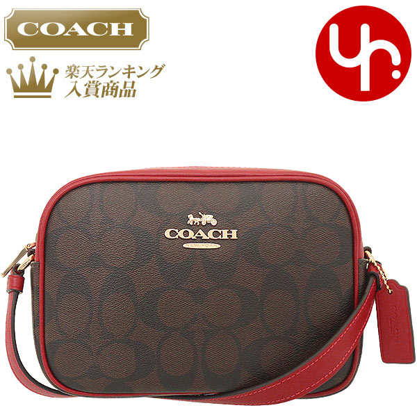 【26時間限定ポイント2倍】コーチ COACH バッグ ショルダーバッグ FC9926 C9926 ブラウン×1941レッド 特別送料無料 ラグジュアリー シグネチャー PVC レザー ミニ ジェイミー カメラ バッグ アウトレット品レディース ブランド 通販 斜めがけ