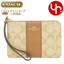 コーチ COACH 小物 ポーチ F58035 58035 ライトカーキ×ライトサドル 特別送料無料 シグネチャー PVC レザー コーナー ジップ リストレット アウトレット品レディース ブランド 通販