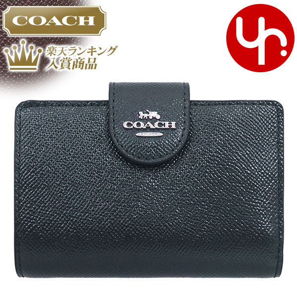 コーチ 二つ折り財布 レディース コーチ COACH 財布 二つ折り財布 FCF233 CF233 ミッドナイトネイビー 特別送料無料 ラグジュアリー パテント クロスグレーン レザー ミディアム コーナー ジップ ウォレット アウトレット品レディース ブランド 通販 L型