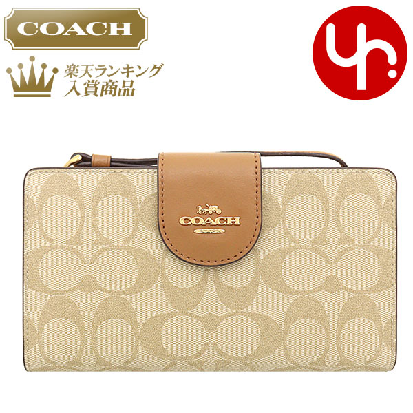 コーチ 長財布 レディース コーチ COACH 財布 長財布 FC2874 C2874 ライトカーキ×ライトサドル 特別送料無料 ラグジュアリー カラーブロック シグネチャー テック ウォレット アウトレット品レディース ブランド 通販