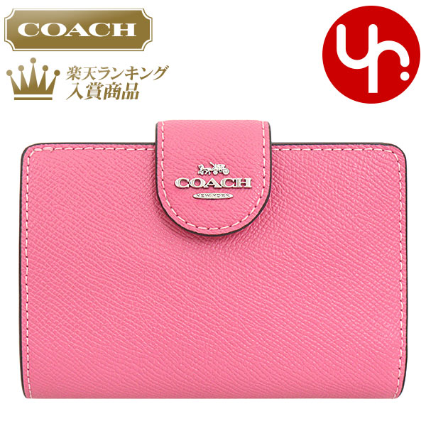 コーチ 財布（レディース） コーチ COACH 財布 二つ折り財布 F06390 6390 ペチュニア 特別送料無料 ラグジュアリー クロスグレーン レザー ミディアム コーナー ジップ ウォレット アウトレット品レディース ブランド 通販 L型 2023SS