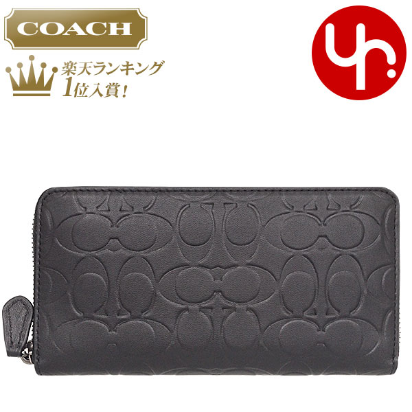 【72時間限定ポイント2倍】コーチ COACH 財布 長財布 FCE551 CE551 ブラック 特別送料無料 エンボスド シグネチャー スムース レザー アコーディオン ジップ アラウンド アウトレット品メンズ …