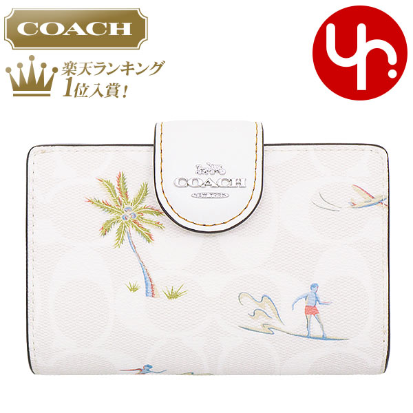 コーチ 財布（レディース） 【26時間限定ポイント2倍】コーチ COACH 財布 二つ折り財布 FCK414 CK414 チョーク×グレイシャーホワイトマルチ 特別送料無料 ラグジュアリー シグネチャー フラ プリント PVC レザー ミディアム コーナー ジップ ウォレット アウトレット品レディース L型 2023SS