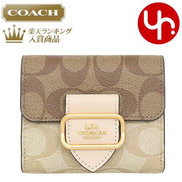 【72時間限定ポイント10倍】コーチ COACH 財布 二つ折り財布 FCH387 CH387 ライトカーキ×アイボリーマルチ 特別送料無料 ブロックド シグネチャー モーガン スモール ウォレット アウトレット品レディース ブランド 通販 2023AW