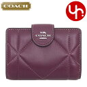 【74時間限定ポイント2倍】コーチ COACH 財布 二つ折り財布 FCM997 CM997 ディープベリー 特別送料無料 パフィ ダイヤモンド キルティング ミディアム コーナー ジップ ウォレット アウトレット品レディース ブランド 通販 L型 2023AW