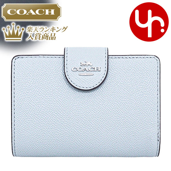 【72時間限定ポイント2倍】コーチ COACH 財布 二つ折り財布 FCN394 CN394 ペールブルー 特別送料無料 ラグジュアリー クロスグレーン レザー グリッター ミディアム コーナー ジップ ウォレット アウトレット品レディース ブランド 通販 L型 2023AW