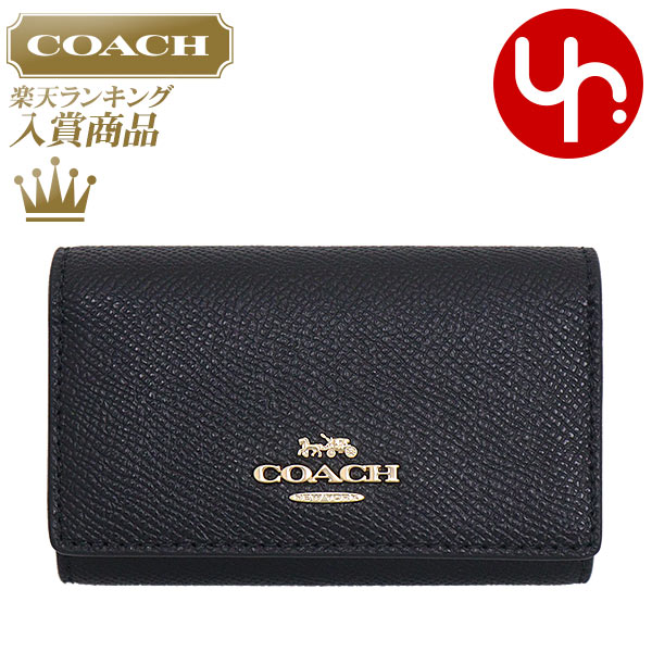 コーチ キーケース（メンズ） 【76時間限定ポイント2倍】コーチ COACH 小物 キーケース F76741 76741 ブラック 特別送料無料 クロスグレーン レザー 5連 キーケース アウトレット品レディース メンズ ブランド 通販 2023AW