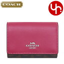 【24時間限定ポイント2倍】コーチ COACH 財布 三つ折り財布 FCM761 CM761 ブラウン×ブライトバイオレット 特別送料無料 シグネチャー PVC レザー マイクロ ウォレット アウトレット品レディース ブランド 通販 L型 2023AW