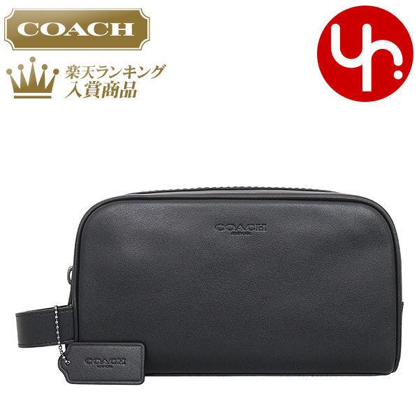 コーチ COACH バッグ ポーチ F02522 2522 ブラック 特別送料無料 リファインド カーフ レザー トラベル ケース アウトレット品メンズ ブランド 通販 2024SS