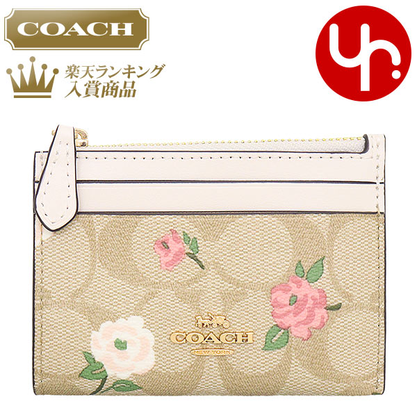 楽天インポートコレクションYRコーチ COACH 財布 コインケース FCR972 CR972 ライトカーキ×チョークマルチ 特別送料無料 シグネチャー ワイルドフラワー プリント ミニ ID キーリング スキニー アウトレット品レディース ブランド 通販 2024SS