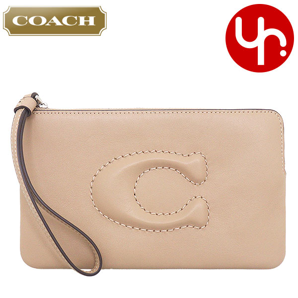 コーチ COACH 小物 ポーチ FCR392 CR392 トープ 特別送料無料 C ロゴ スムース レザー ラージ コーナー ジップ リストレット アウトレット品レディース ブランド 通販 2024SS