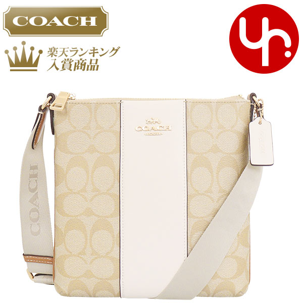 【26時間限定ポイント3倍】コーチ COACH バッグ ショルダーバッグ FCR248 CR248 ライトカーキ×チョーク ライトサドル 特別送料無料 シグネチャー コーテッド キャンバス レザー ストライプ ミニ ローワン ファイル バッグ アウトレット品レディース 斜めがけ 2024SS