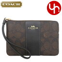 【72時間限定ポイント2倍】コーチ COACH 小物 ポーチ FCW854 CW854 ウォルナット×ブラック 特別送料無料 シグネチャー コーテッド キャンバ...