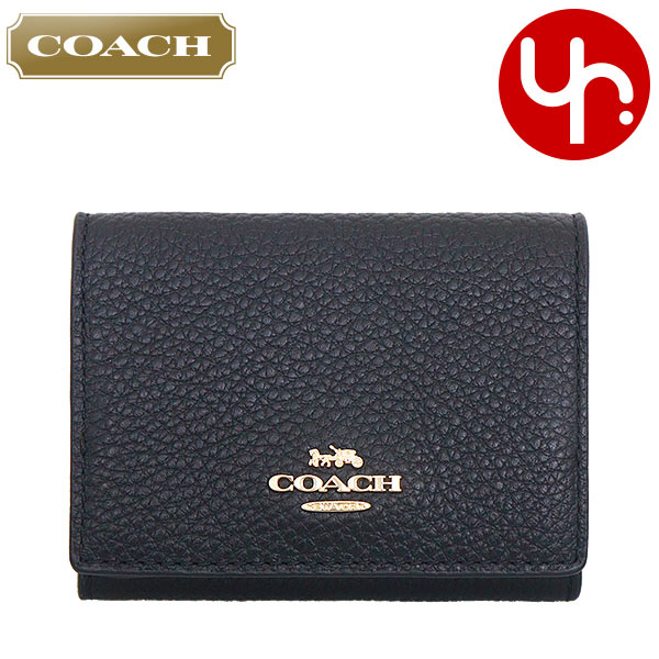 コーチ COACH 財布 三つ折り財布 F88666 88666 ブラック 特別送料無料 オリガミ リファインド ペブルド レザー スモール トライフォールド ウォレット アウトレット品レディース ブランド 通販 2025SS