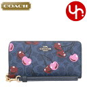 【52時間限定ポイント2倍】コーチ COACH 財布 長財布 FCZ328 CZ328 デニムマルチ 特別送料無料 シグネチャー チェリー プリント ロング ジップ アラウンド ウォレット (ストラップ付き) アウトレット品レディース ブランド 通販 2025SS(4)
