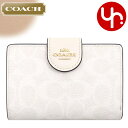 コーチ COACH 財布 二つ折り財布 FCW786 CW786 ホワイト×チョーク 特別送料無料 シグネチャー コーテッド キャンバス ミディアム コーナー ...
